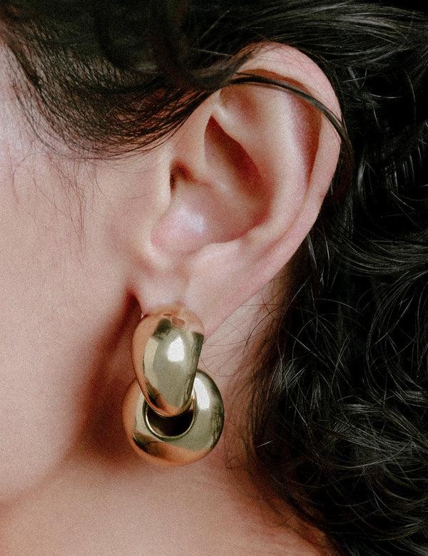 Dinosaur Designs Double-Linked Chifferi Hoop Earrings Nano-Coated Brass