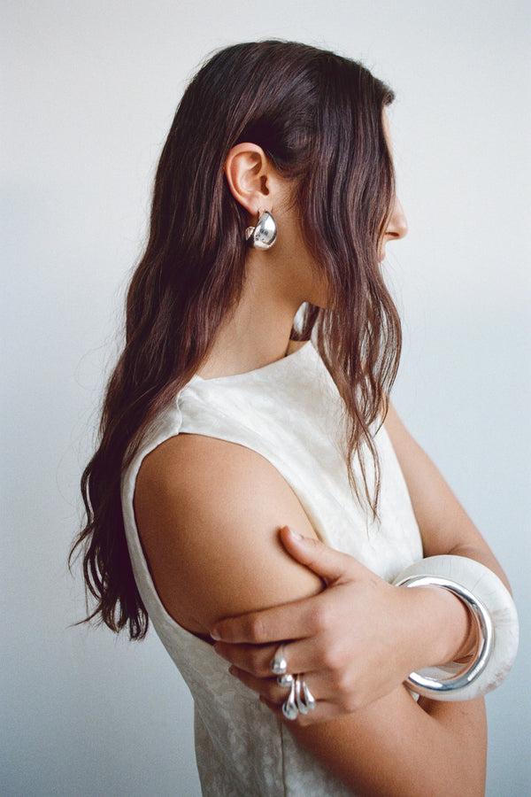 Dinosaur Designs Drift Wishbone Bangle Silver-Plated Brass