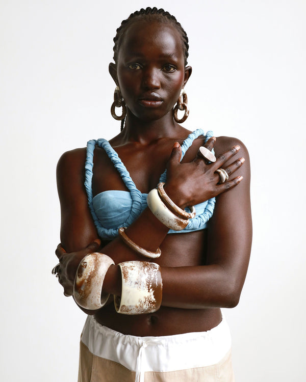 Dinosaur Designs Extra Large Organic Oval Bangle Water