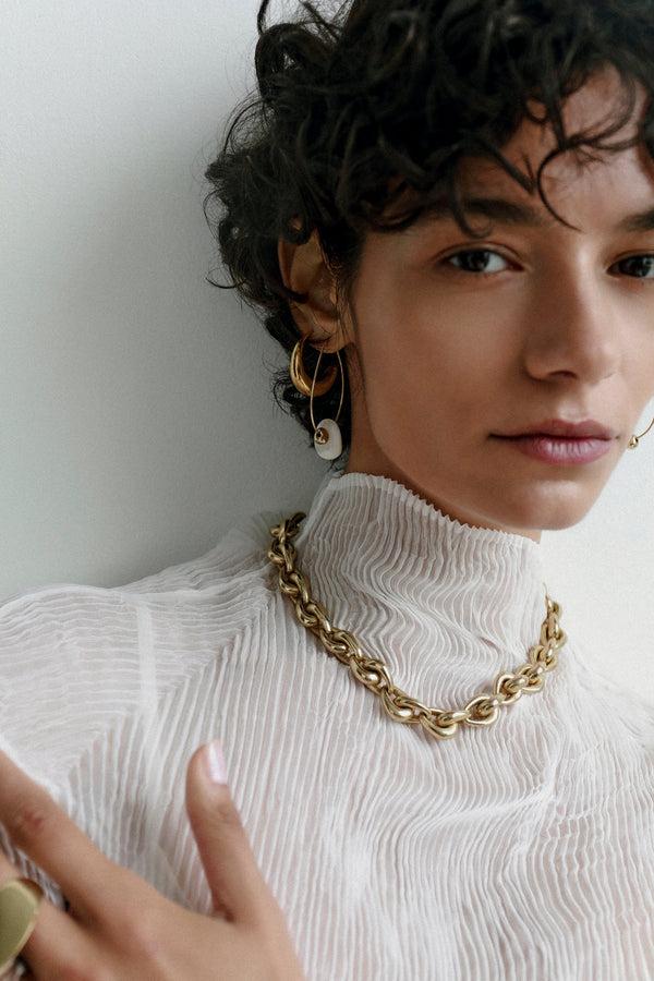 Dinosaur Designs Hug Chain Choker Silver-Plated Brass