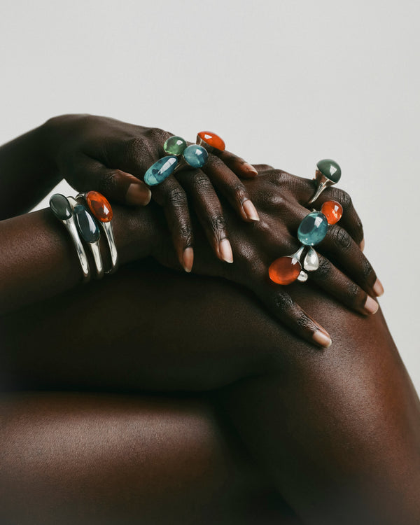 Dinosaur Designs Irregular Watercolor Ring Clear Strawberry