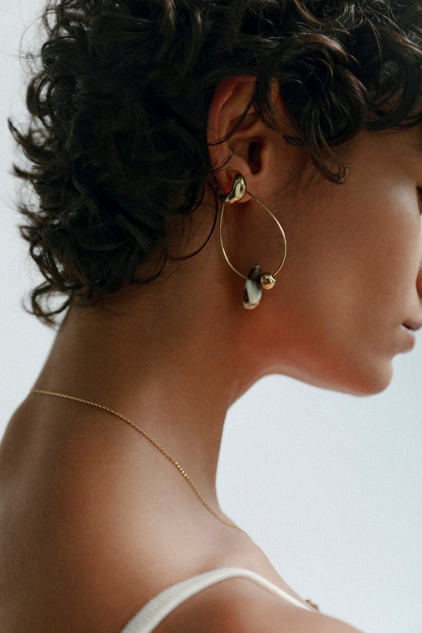 Dinosaur Designs Large Liquid Loop Earrings Nano-Coated Brass