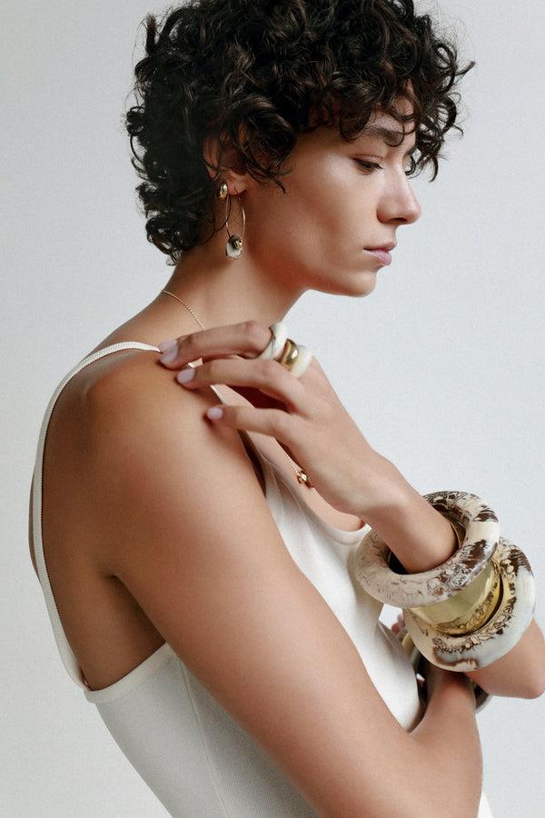 Dinosaur Designs Large Liquid Loop Earrings Nano-Coated Brass