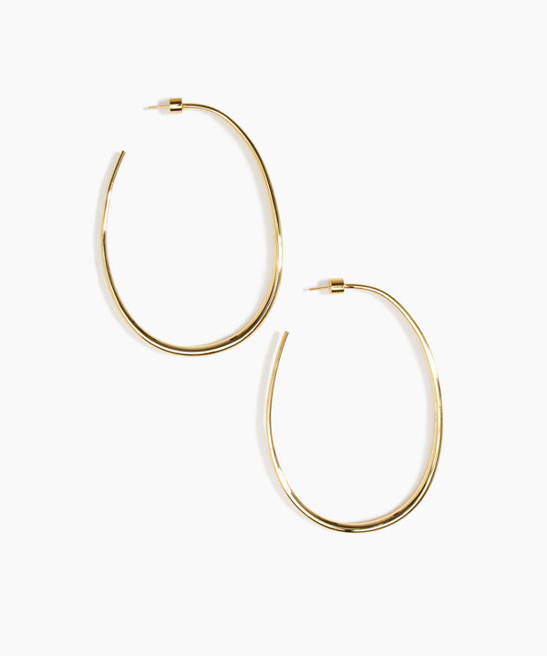 dinosaur designs Large Pebble Hoop Earrings 14k Gold-Plated Brass