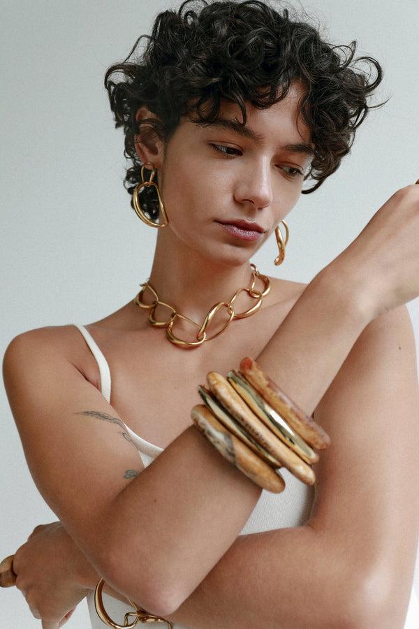 Dinosaur Designs Liquid Chain Choker 24k Gold-Plated Brass