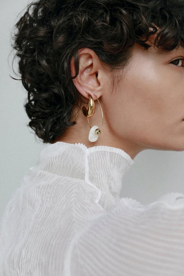 Dinosaur Designs Medium Liquid Hoop Earrings 24k Gold-Plated Brass