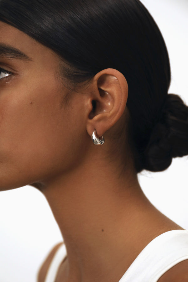 Dinosaur Designs Medium Liquid Loop Earrings Silver-Plated Brass