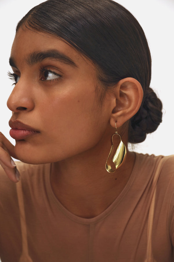 Dinosaur Designs Medium Olive Leaf Earrings Nano-Coated Brass