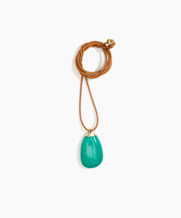 dinosaur designs River Rock Pendant on Leather Mineral Swirl