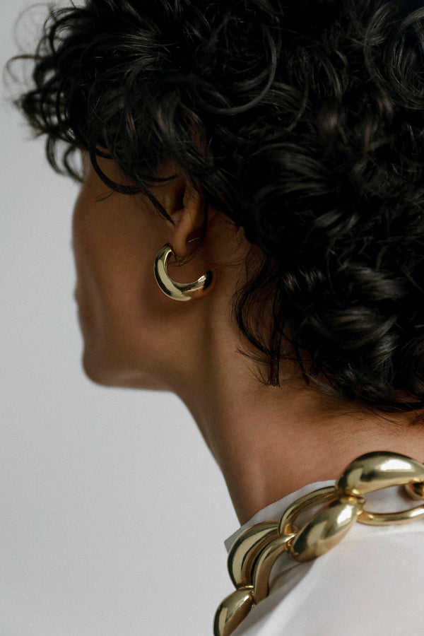 Dinosaur Designs Small Chifferi Hoop Earrings Silver-Plated Brass