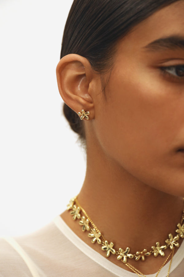 Dinosaur Designs Small Daisy Stud Earrings Silver-Plated Brass