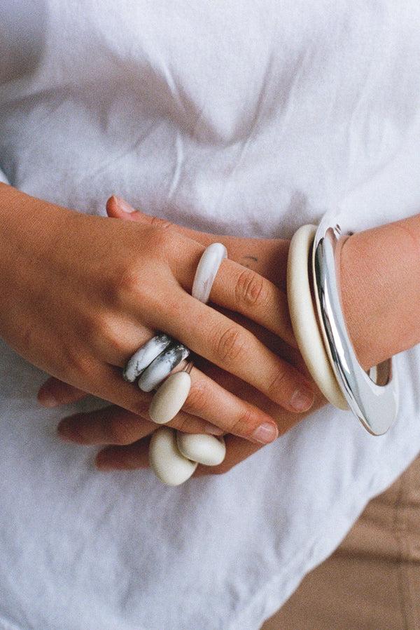 Dinosaur Designs Small Drift Bangle Silver-Plated Brass