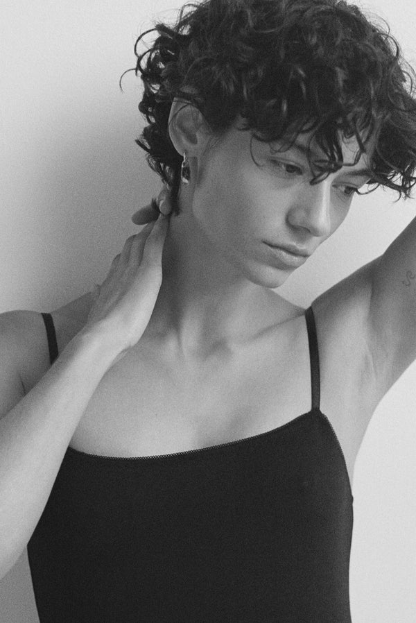 Dinosaur Designs Small River Rock Hoop Earrings Cream