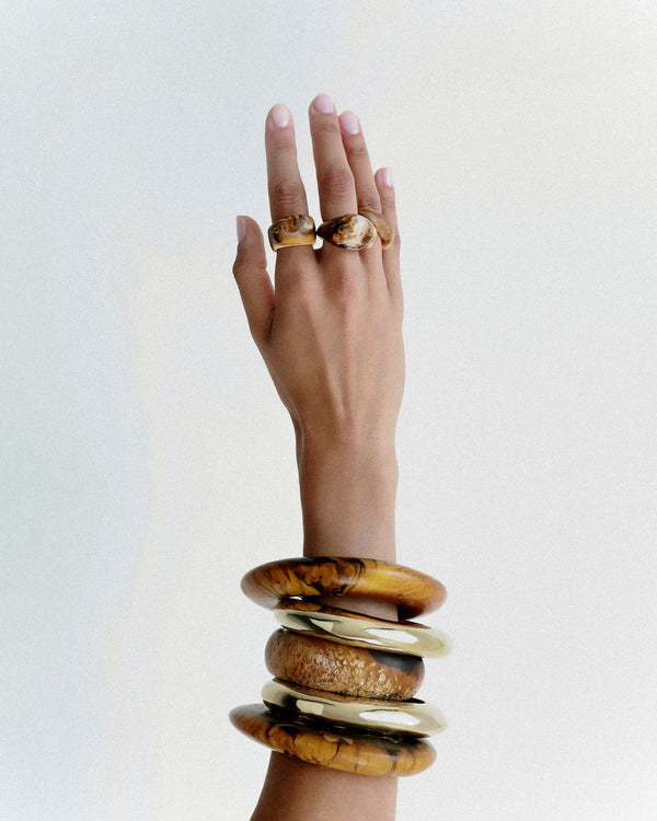 Dinosaur Designs Small Rock Bangle Silver-Plated Brass