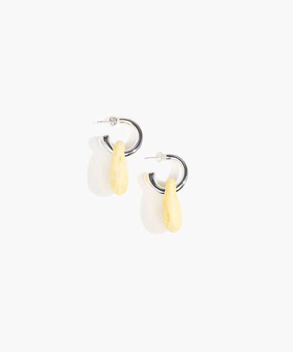 dinosaur designs Small Rock Hoop Earrings Chalk Swirl