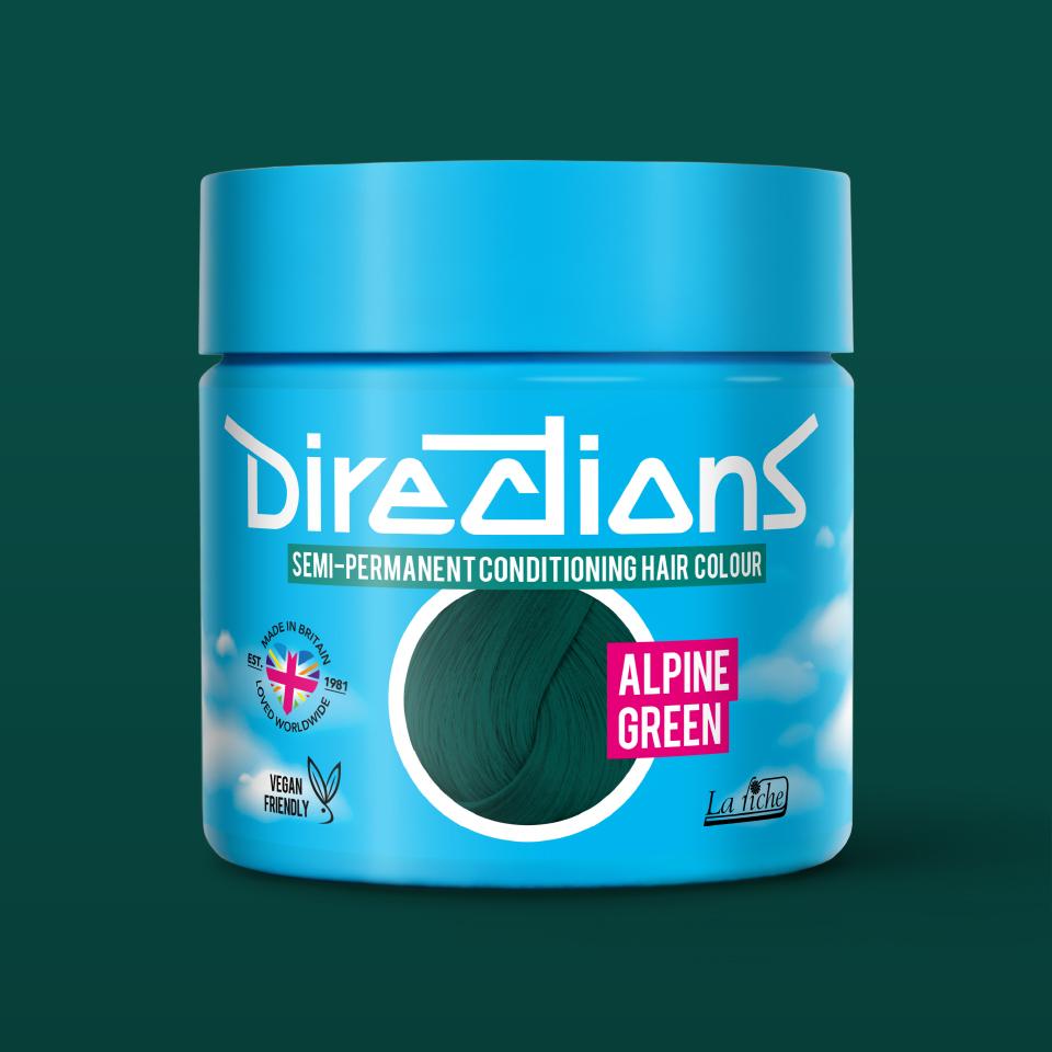directions hair colour Alpine Green Semi-permanent hair colour