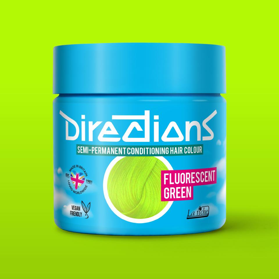 directions hair colour Fluorescent Green Semi-permanent hair colour