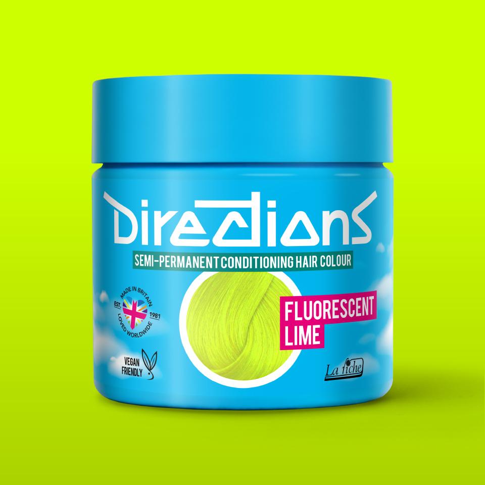 directions hair colour Fluorescent Lime Semi-permanent hair colour