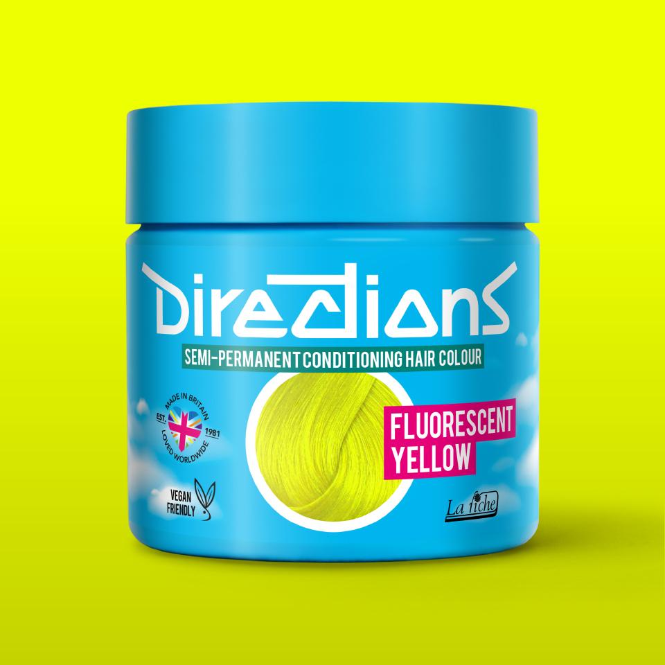 directions hair colour Fluorescent Yellow Semi-permanent hair colour