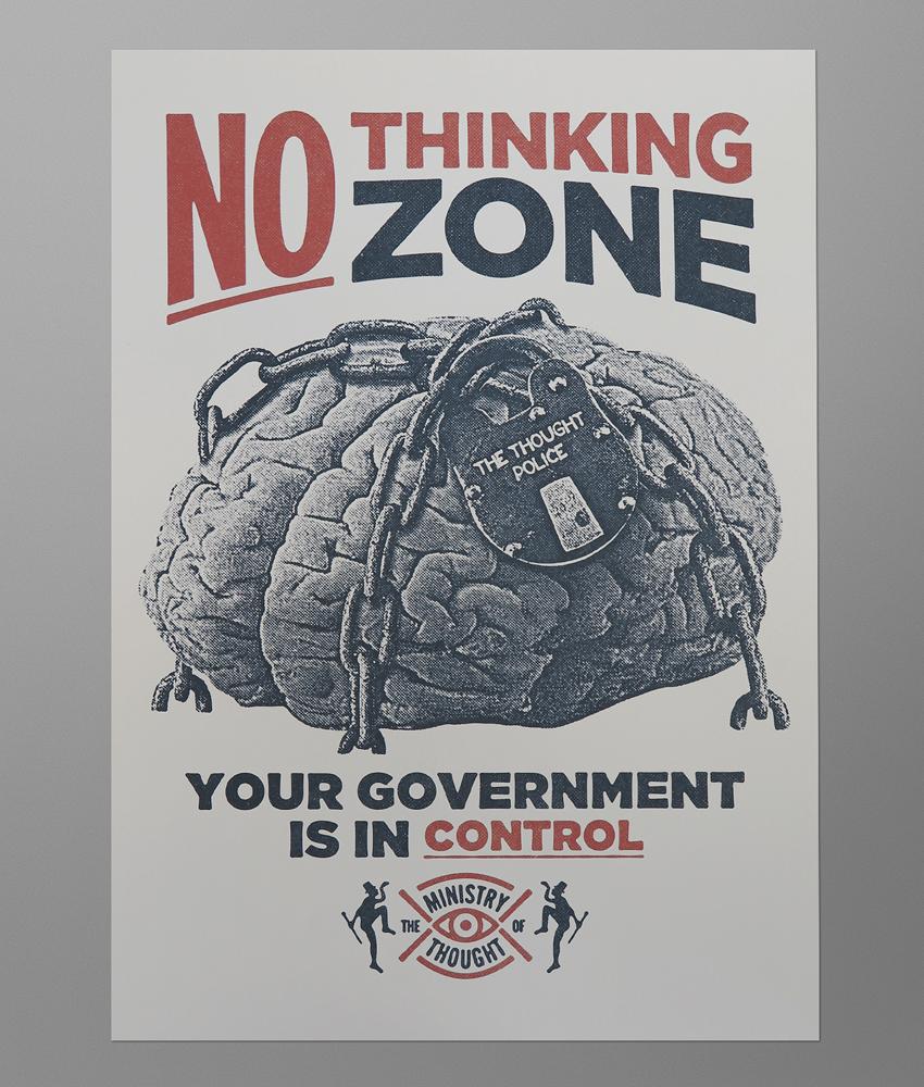 dirty velvet No Thinking Zone Art Print
