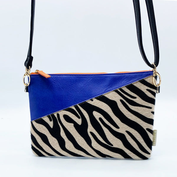 Disaster Designs Animal Print Blue Zebra Print Clutch