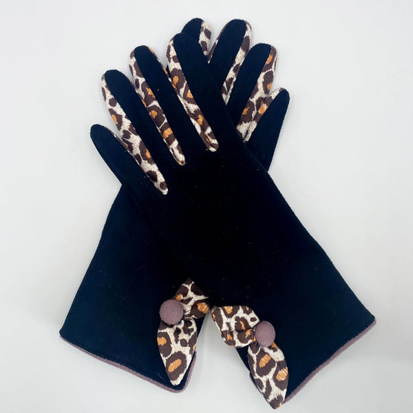 Disaster Designs Animal Print Purple Leopard Gloves