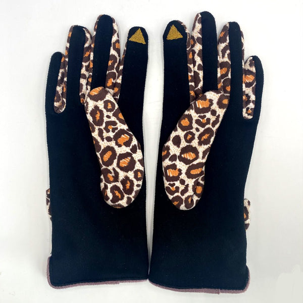 Disaster Designs Animal Print Purple Leopard Gloves