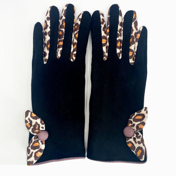 Disaster Designs Animal Print Purple Leopard Gloves