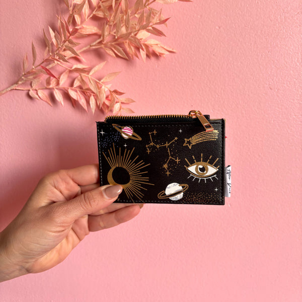 Disaster Designs After Dark Black Zip Purse