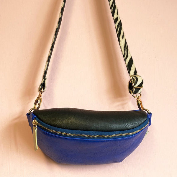 Disaster Designs Animal Print Blue Zebra Bum Bag