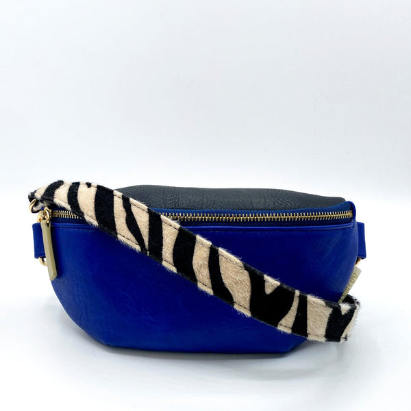 Disaster Designs Animal Print Blue Zebra Bum Bag