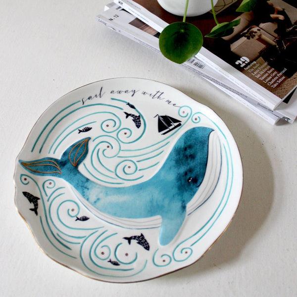 Disaster Designs By The Sea Plate Whale