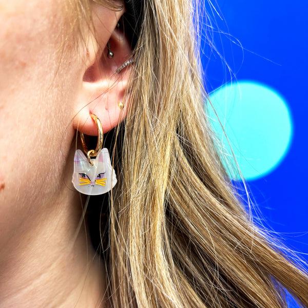 disaster designs Catnip Cat Hoop Earrings