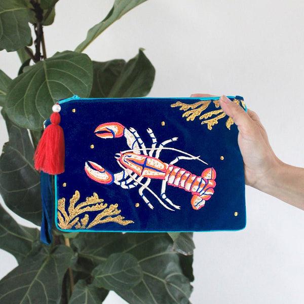 disaster designs Coral Lobster Clutch Bag