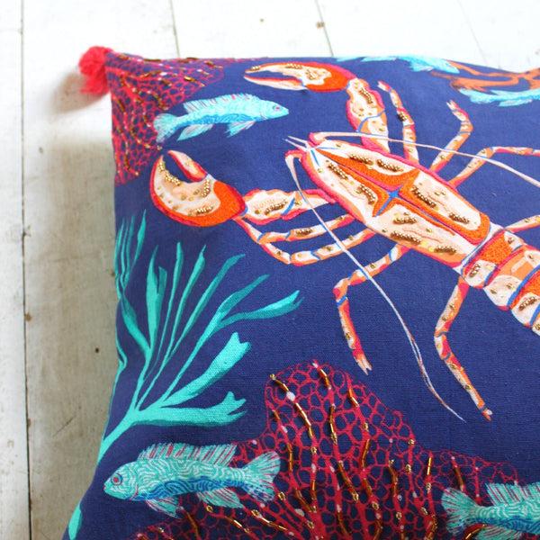 Disaster Designs Coral Lobster Cushion