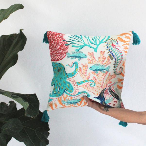 Disaster Designs Coral Sea Cushion