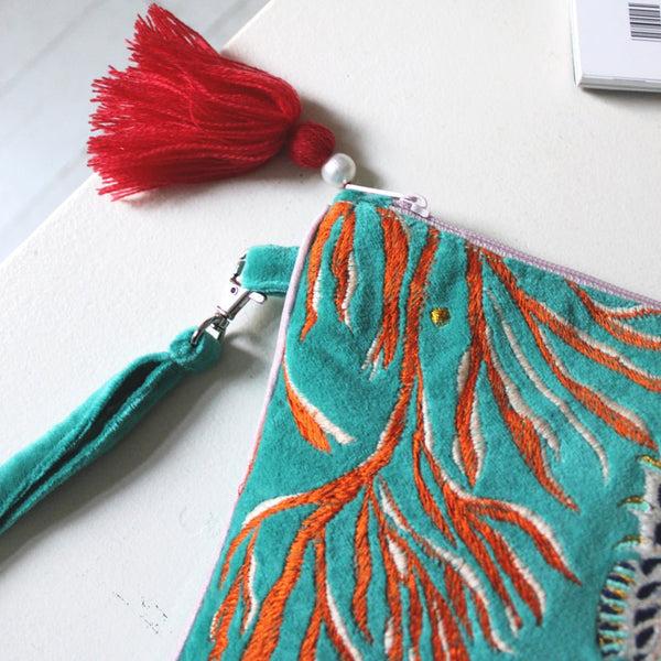 Disaster Designs Coral Seahorse Clutch Bag