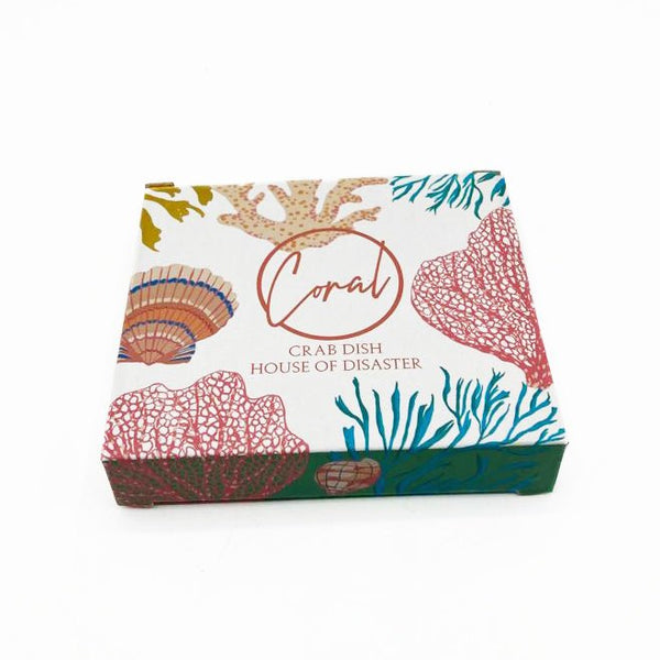 Disaster Designs Coral Seashell & Crab Dish