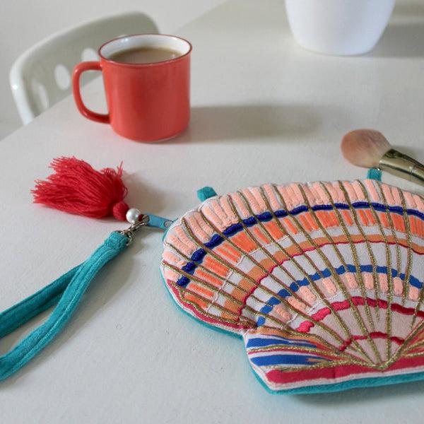 Disaster Designs Coral Shell Make Up Bag