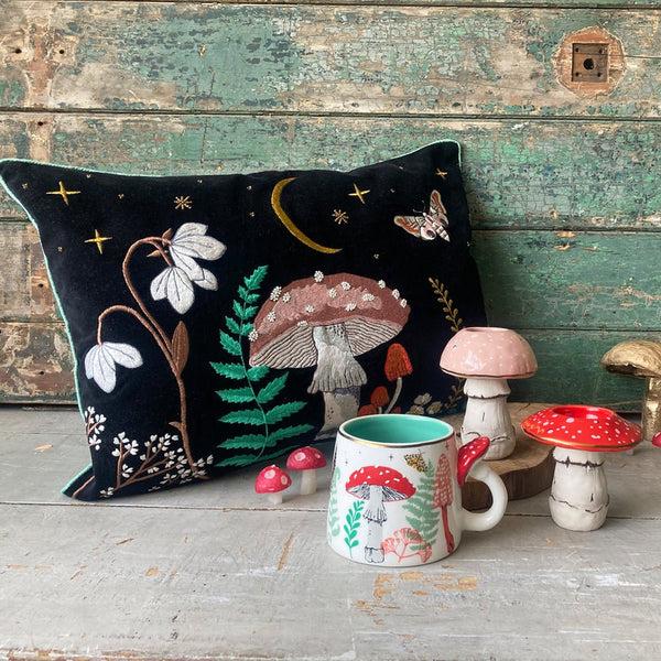 Disaster Designs Forage Black Velvet Cushion