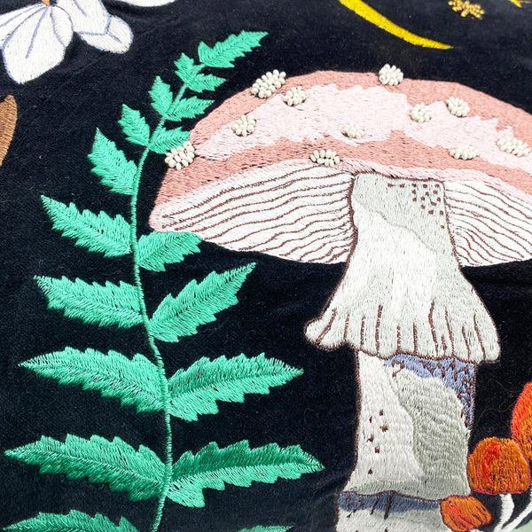 Disaster Designs Forage Black Velvet Cushion