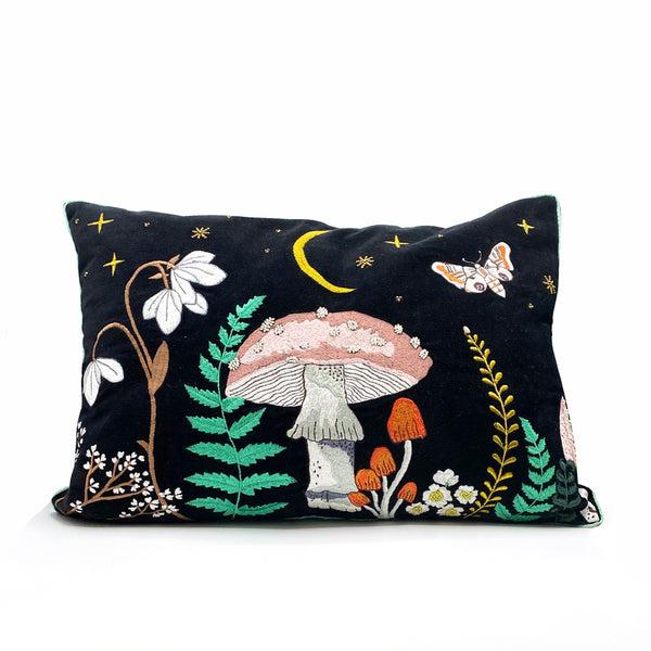Disaster Designs Forage Black Velvet Cushion