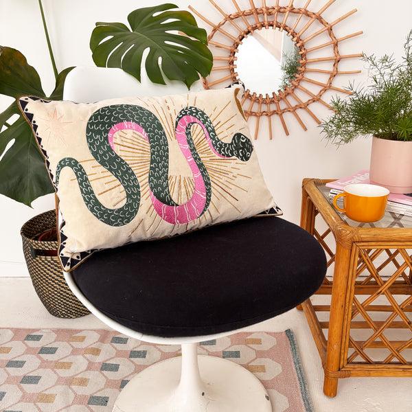 Disaster Designs Inked Snake Cushion