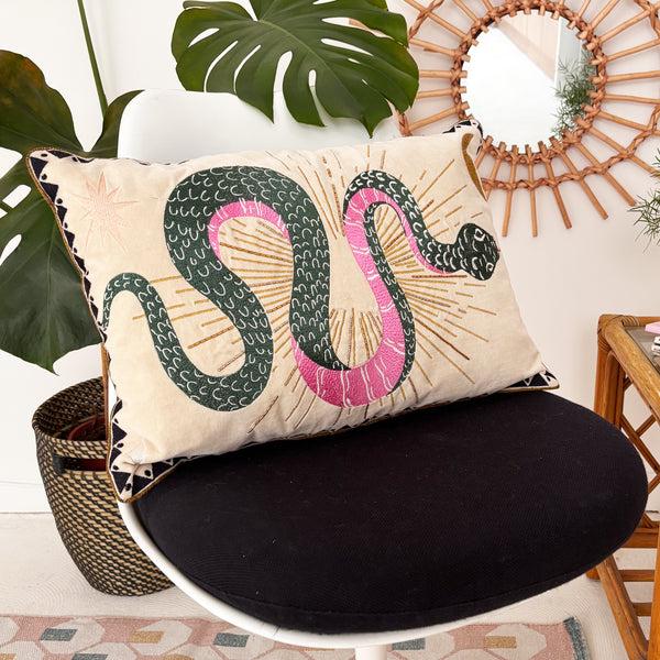 disaster designs Inked Snake Cushion