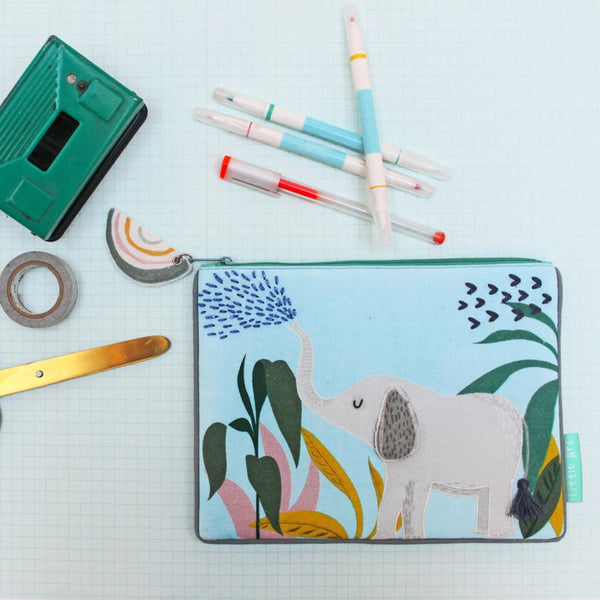 disaster designs Little Arc Elephant Quilted Pouch