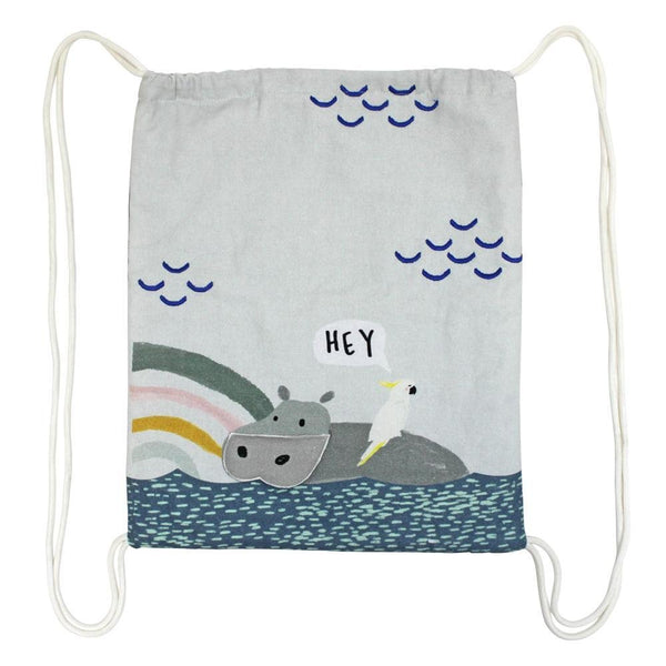 Disaster Designs Little Arc Hippo Drawstring Bag