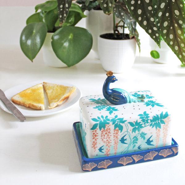 Disaster Designs Luxe Butter Dish Peacock