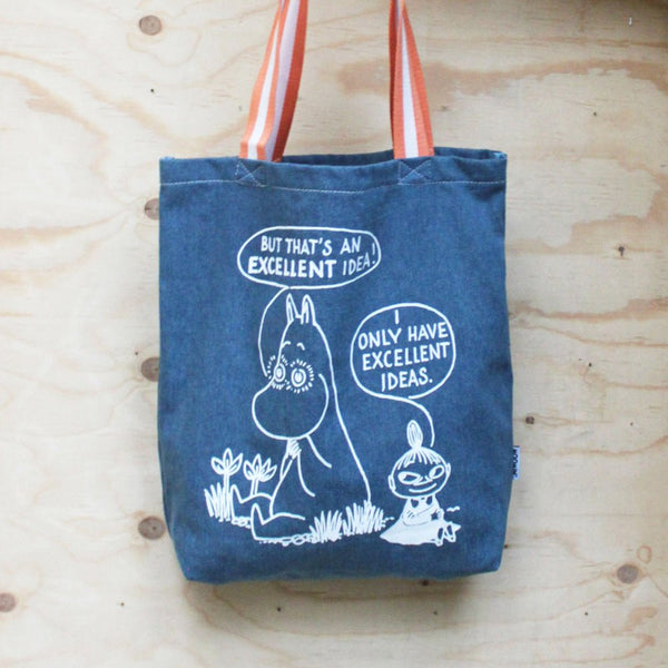 disaster designs Moomin "Excellent Idea" Denim Tote