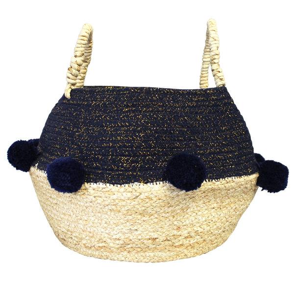 Disaster Designs Navy Pom Pom Rope Basket