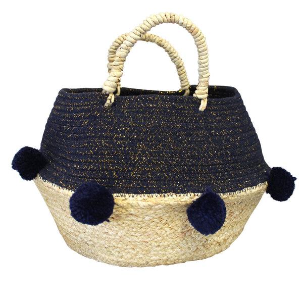 Disaster Designs Navy Pom Pom Rope Basket